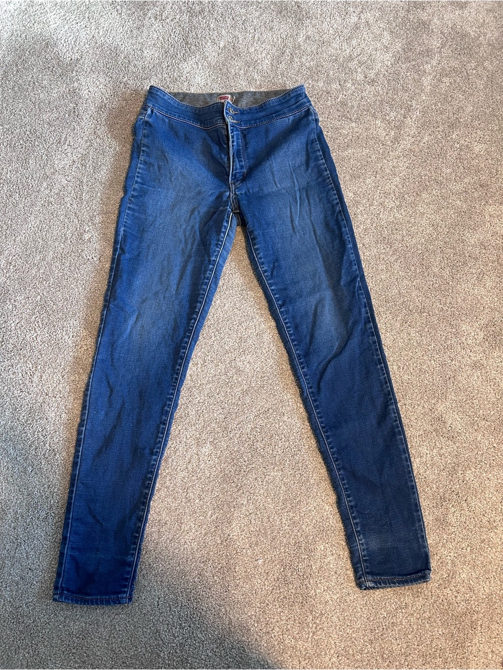Levi’s Stretch Shaping Leggings Blue Denim Look Jeggings Pull On Comfortable Fit